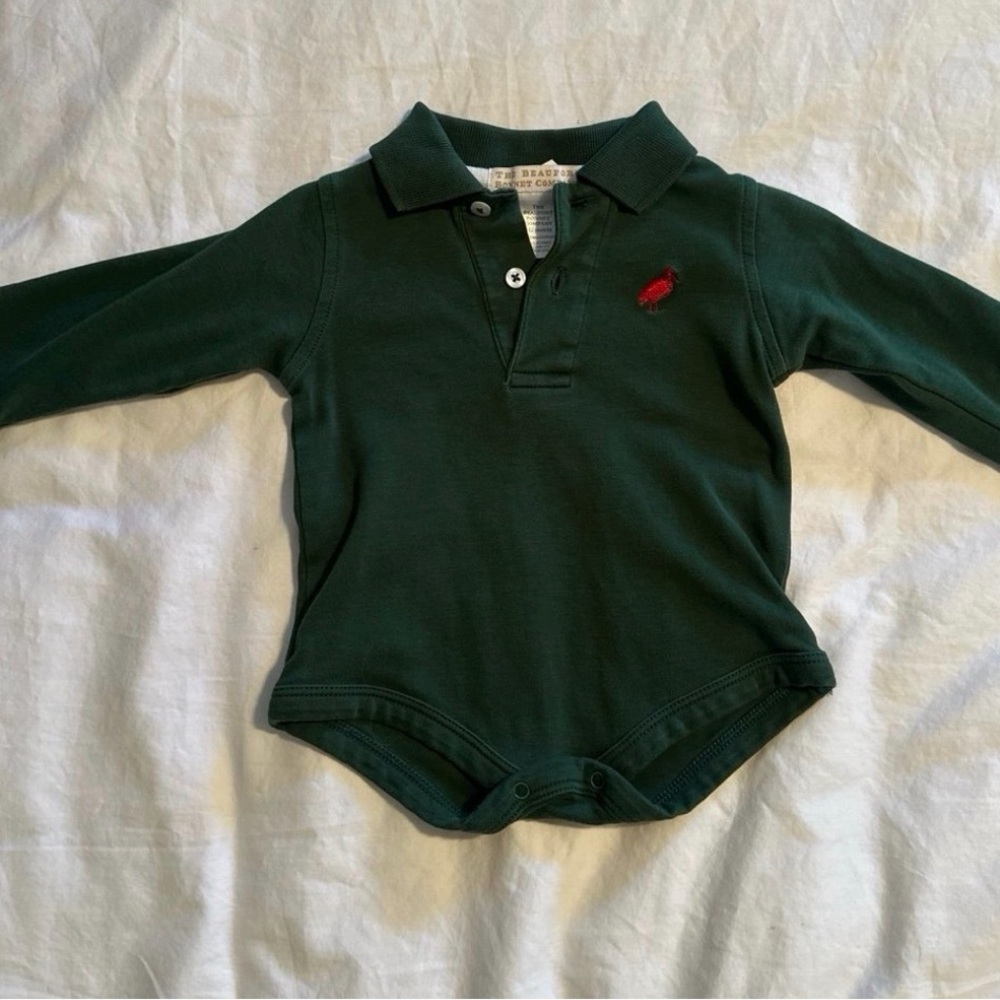 The Beaufort Bonnet Company Forest Green Kids Polo